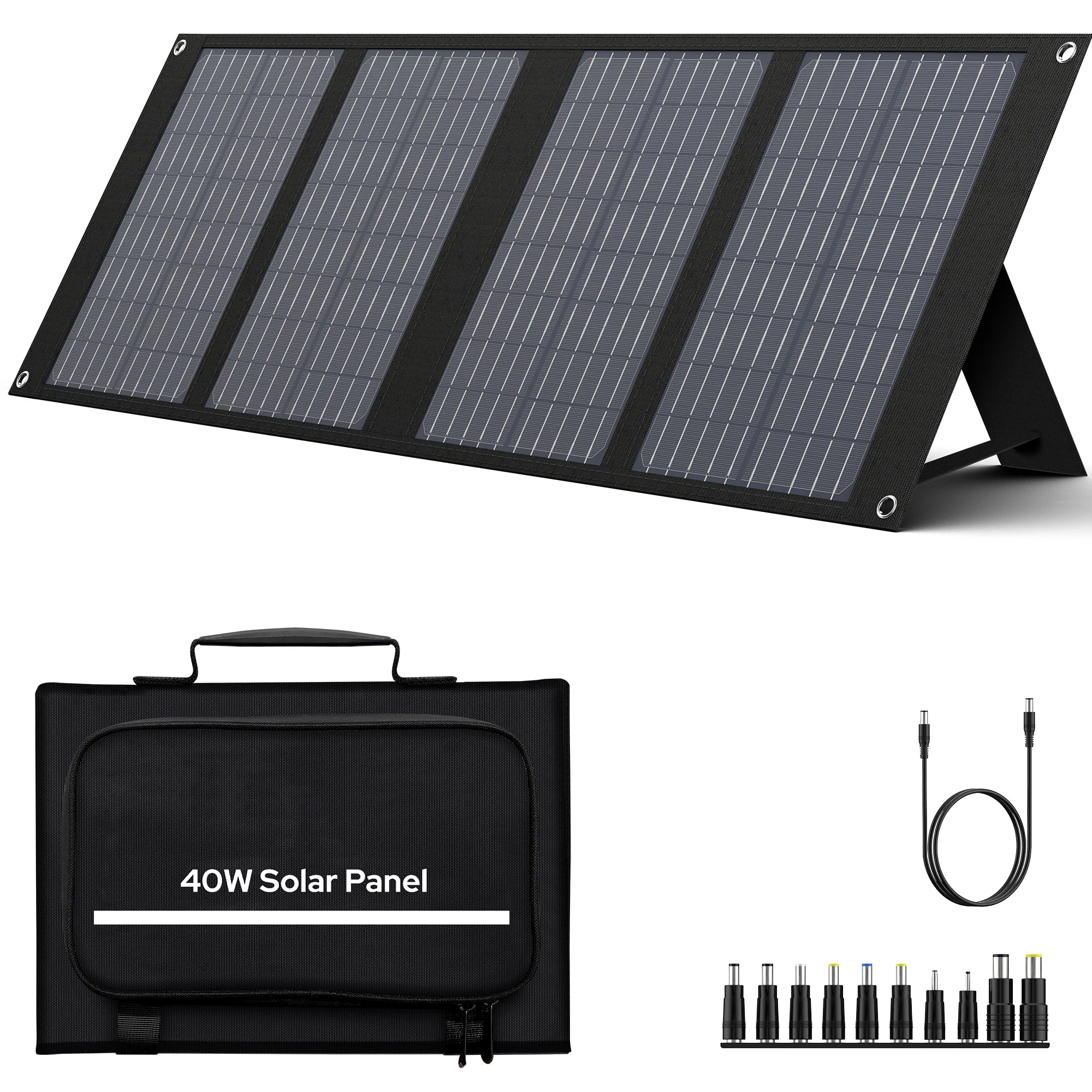 SinKeu Foldable Solar Panel 100W/60W/40W Portable Waterproof Solar Charger with USB DC Output for Power Station Solar Generator