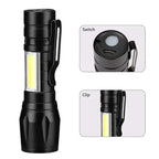 2000LM Ultra Bright P50 LED Flashlight Tactical EDC Emergency Spotlight Telescopic ZoomHandheld Torch  w/ 14500/18650 Battery