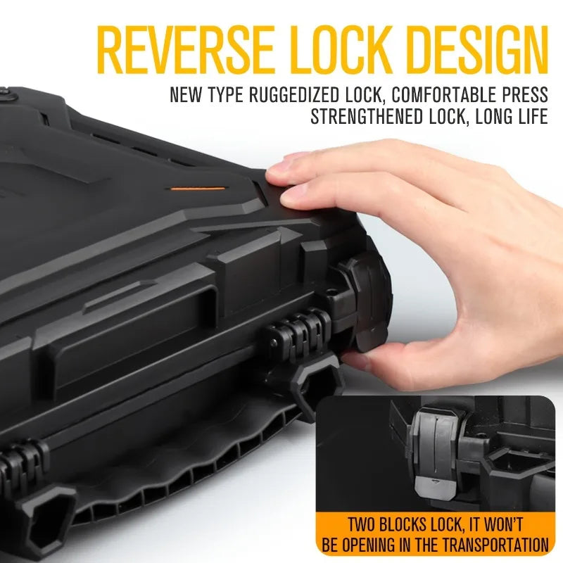 Security Safe Dustproof Waterproof Impact Resistant Gun Safe Multi-function Portable Handheld Tactical Safe Storage Box.