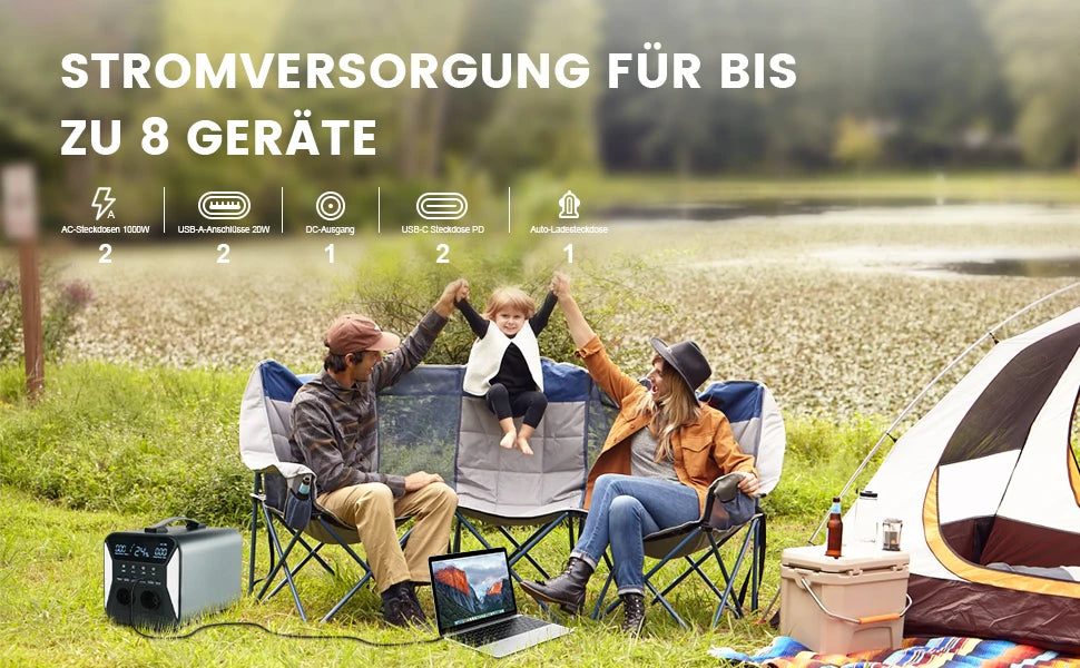 2600W 1800W 500W Portable Power Station 1024wh 345wh Lifepo4 Battery Powerful Power Bank Solar Generator Emergency Power Supply