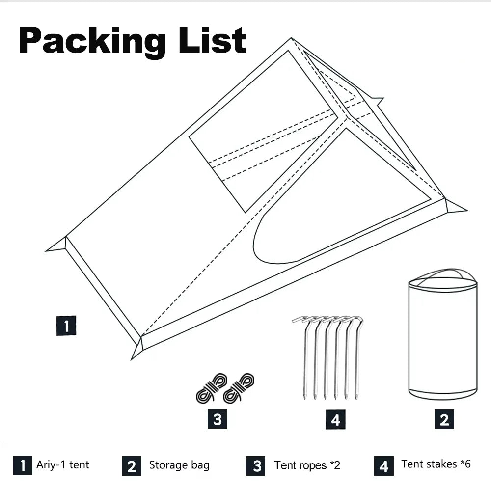 Airy Mesh Tent 1 Person Ultralight Tent Quick Setup Backpacking Shelter Breathable Mosquito Proof for Camping and Trekking