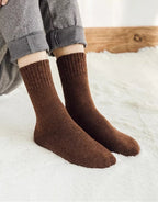 2025 New Winter Warm Women Socks Wool Male Men Socks Super Thicker Solid Socks Merino Wool Socks Against Cold Snow Terry Socks