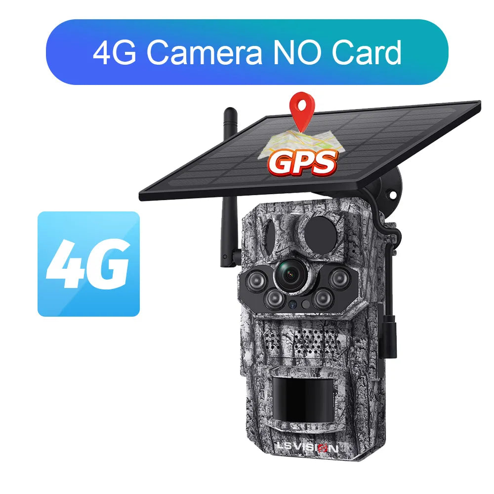 Ucon 4G LTE Cellular Trail Camera 5MP Solar Camera PIR Motion Activated 0.2s Trigger Time Night Vision Wildlife Hunting Cameras