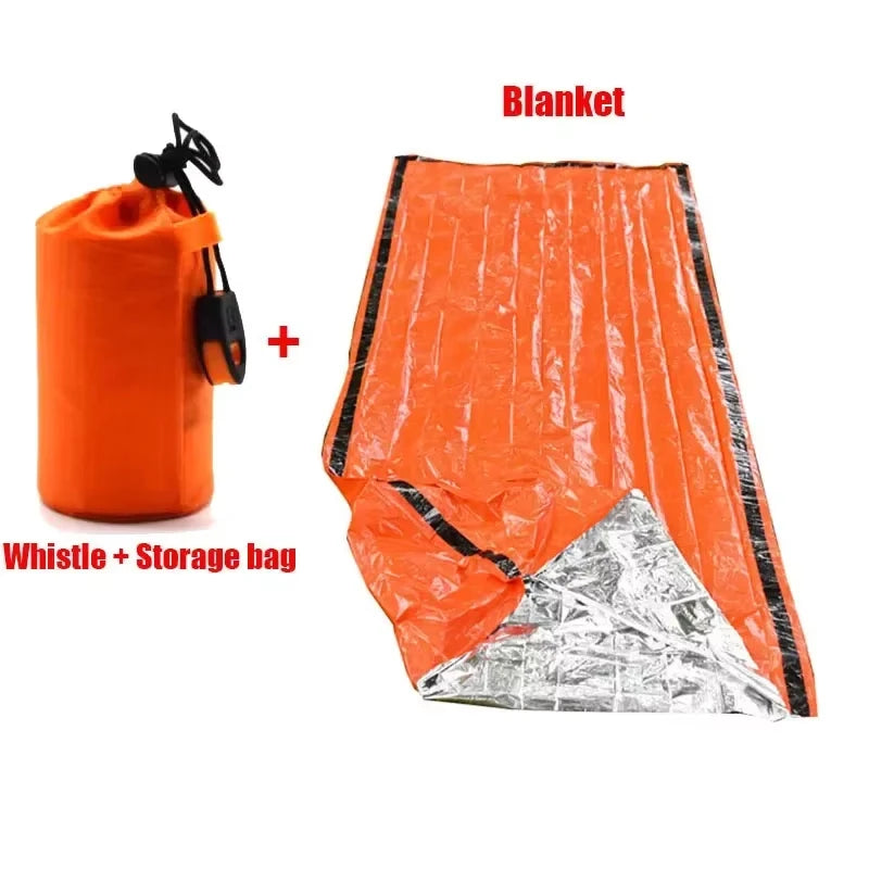 Portable  Mylar Insulated sleeping bag Waterproof Emergency Survival Outdoor Edc Camping Gear Thermal Sack First Aid Rescue Kit