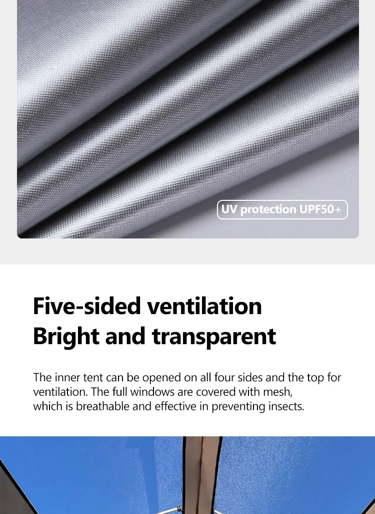 Sonuto Automatic Large Camping Tent 3-8 Person Quick Setup Double Hall Ridge Tent with Canopy for Outdoor Family Adventures