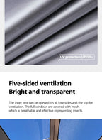 Sonuto Automatic Large Camping Tent 3-8 Person Quick Setup Double Hall Ridge Tent with Canopy for Outdoor Family Adventures