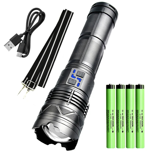New upgrade GT61 High Power Led Flashlights Super Bright Spotlight Tactical flashlight Zoomable Outdoor Emergency Camping Torch