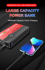 Car Jump Starter 2000A Power Bank Portable Car Battery Charger for 12V Auto Starting Device Petrol Diesel Emergency Booster