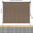 Outdoor Roller Sun Shade HDPE Patio Privacy Shades Screen Aluminum,Cordless Patio Roll Up Blinds, Exterior Shade Cloth Roll