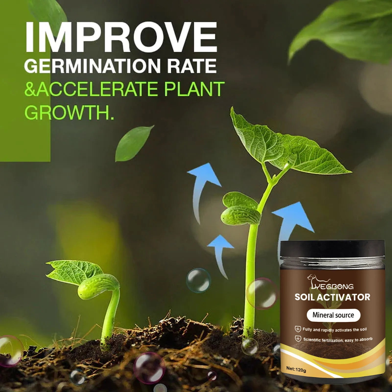 Soil Activator 120g Organic Mineral Compound Plant Growth Nutrient Root Booster Fertilizer for Gardening Lawn Flower Care