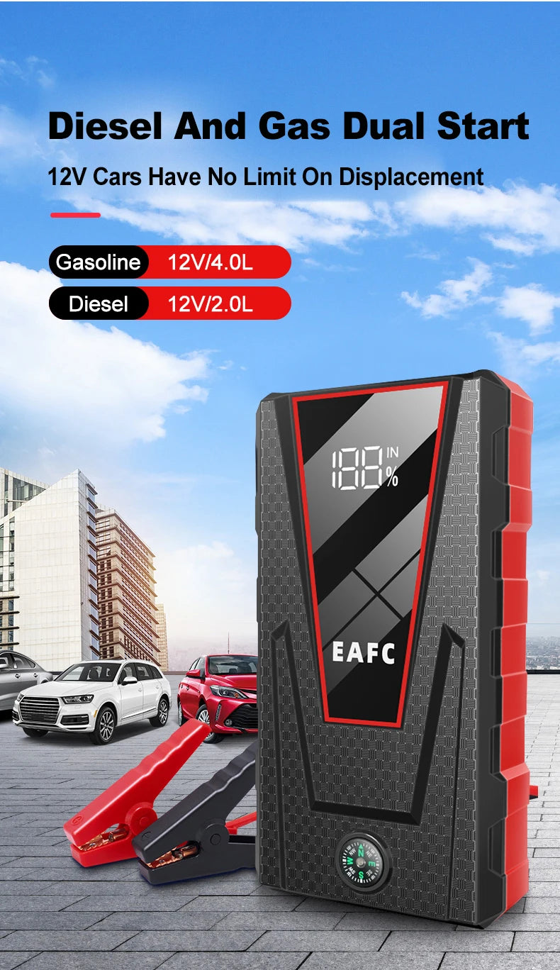 Car Jump Starter 2000A Power Bank Portable Car Battery Charger for 12V Auto Starting Device Petrol Diesel Emergency Booster