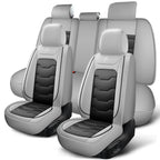 Car seat cover, 5-seater universal, suitable for 90% of 5-seater models，Waterproof leather car interior, (Black/Red)