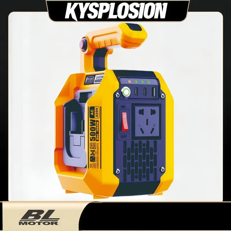 Pure Sine Wave Inverter DC To AC 220V Voltage Converter 500W Power Solar Car Inverters For Dewalt/Milwaukee/Makita 18V battery