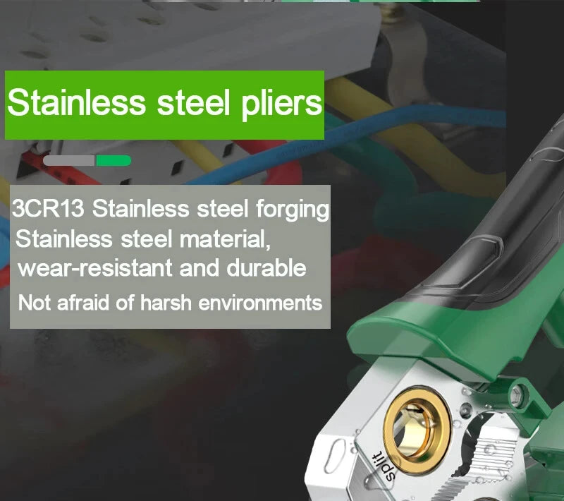 LAOA Electrician's pliers, multi-function wire stripper, 8-in-1 stainless steel needle-nose pliers with electrical measurement