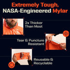 Emergency Rain Poncho with Hood - Water-Resistant & Thermal Mylar Lined, Survival Blankets for Outdoors, Camping Gear