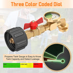Propane Refill Elbow Adapter With Tank Gauge, 2025 New Propane Refill Adapter For 1 Lb Tanks, Propane Tank Refill Adapter