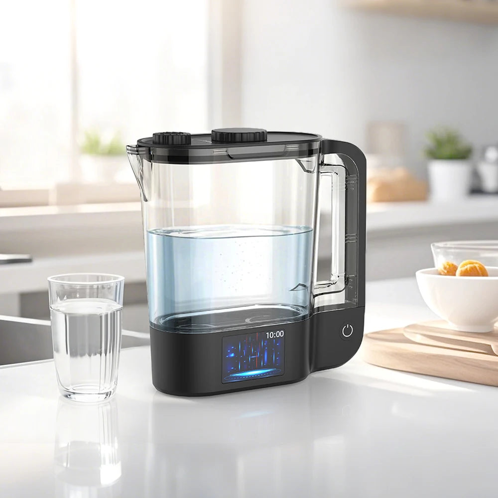 Hydrogen Water Bottle Generator 64 Ounces Hydrogen Water Ionizer Pitcher Generator Machine with SPE PEM Concentrator Technology