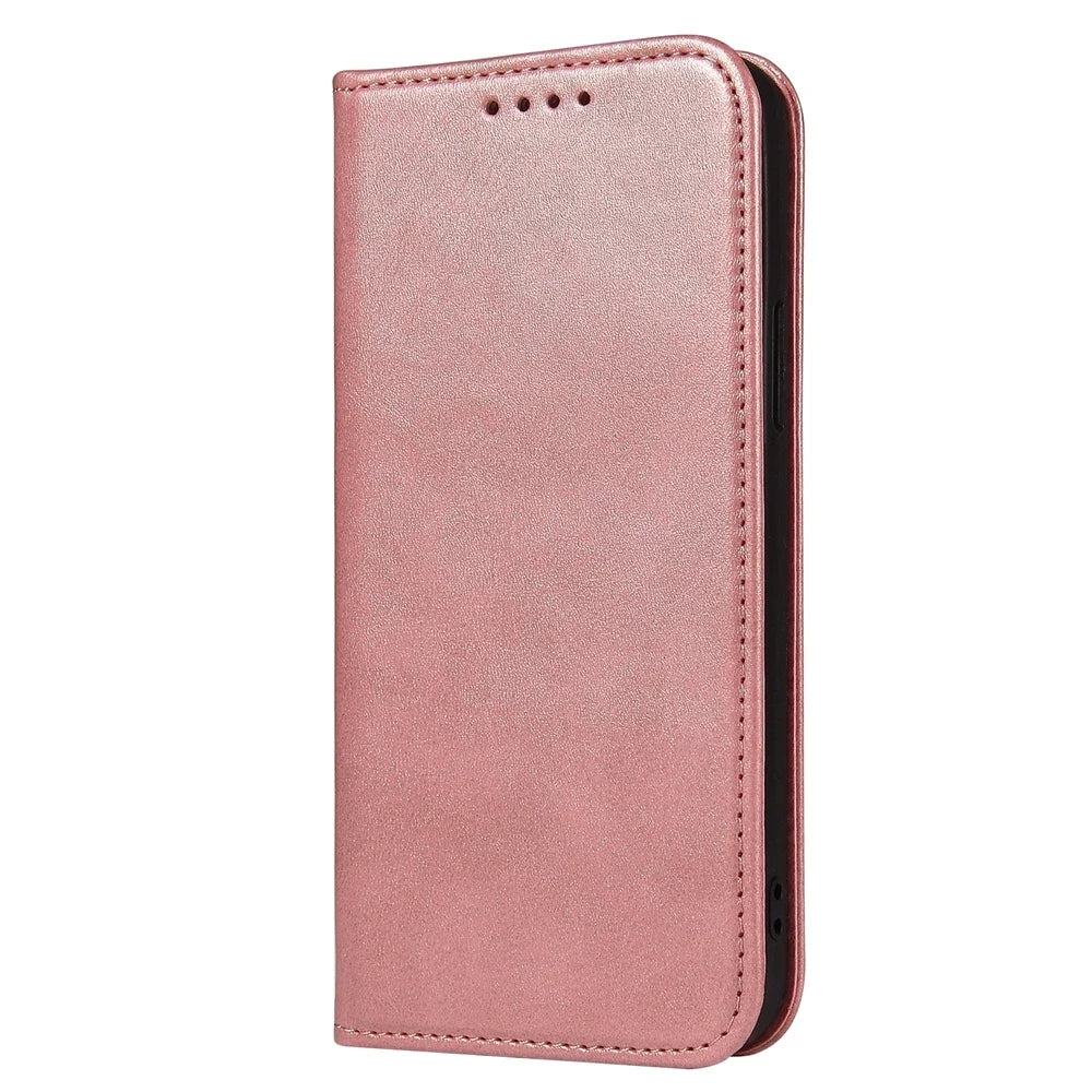 Magnetic Case for Coque iPhone 17 16 14 12 15 Pro Max Case for Funda iPhone 11 13 7 8 Plus 6 X XR SE Luxury Leather Flip Cover