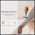 Double Edge Safety Razor for Men & Women, Metal Razor with 10 Platinum Coated Safety Razor Blades, Eco-Friendly Razor