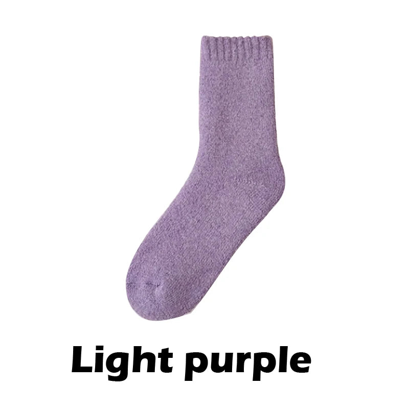 2025 New Winter Warm Women Socks Wool Male Men Socks Super Thicker Solid Socks Merino Wool Socks Against Cold Snow Terry Socks