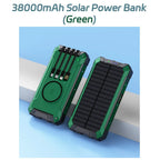 Long-lasting Solar Power Bank, Portable Solar External Battery Pack Built-in Cables, Portable Wireless Charger with Solar Panel