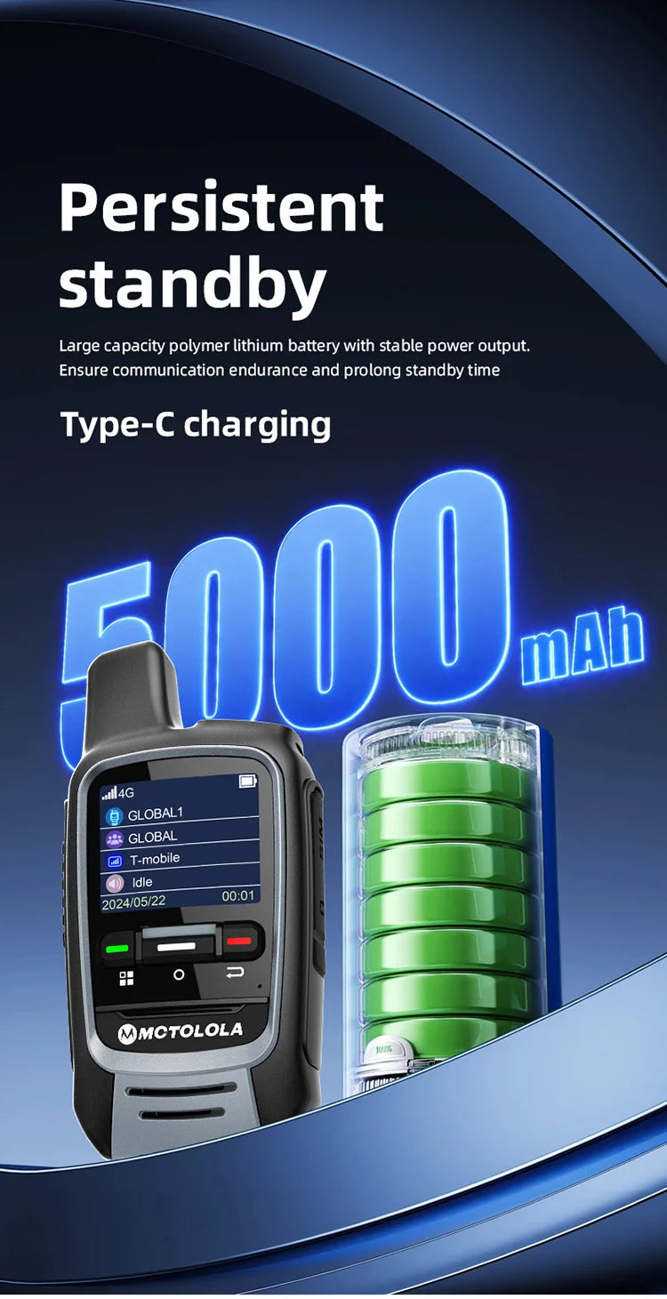 MOTOLOLA Global -4G/5G POC walkie talkie,Remote phone，global police civilian fleet Professional two-way radio (free)5000km