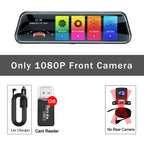 Mirror Camera for Car Touch Screen Video Recorder Rearview mirror Dash Cam Front and Rear Camera Mirror DVR Black Box