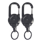 1/2Pcs Retractable Key Chains Anti-theft Metal Easy-to-pull Buckle Rope Elastic Keychain Sporty Retractable Key Ring
