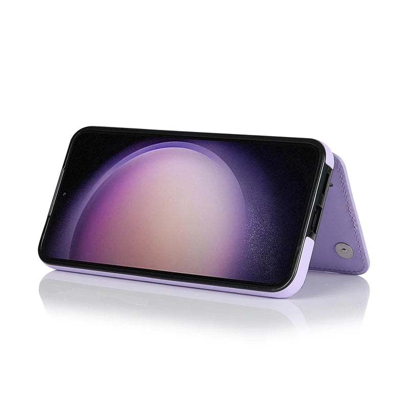 Wallet Small Fragrance Card Insert Leather Case For Samsung Galaxy A71 A56 A55 A54 A53 A52 A51 A36 A35 A26 A17 A16 A15 A14 A13