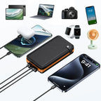 Portable Solar Power Bank,50000mAh External Solar Power Supply,Compatible with IOS Android USB-A And USB-C Charging Outdoor Camp