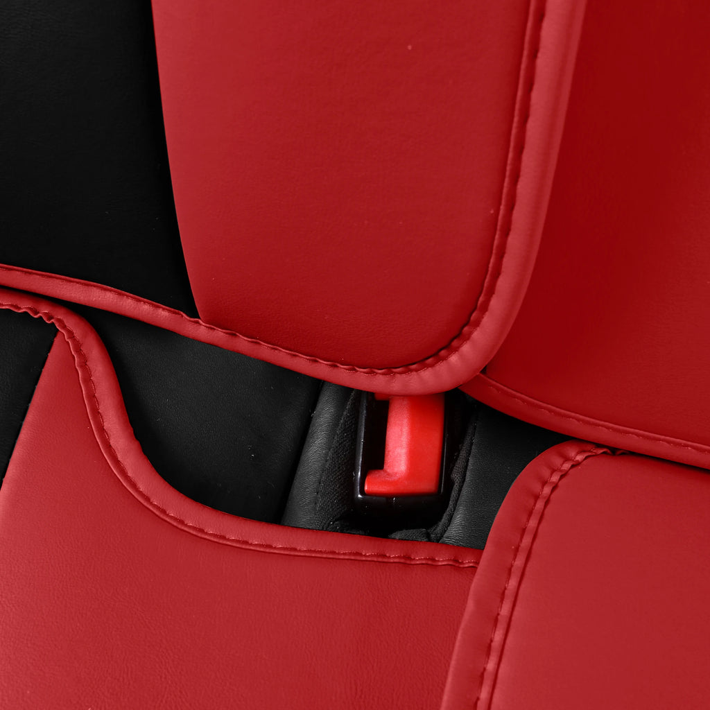 Car seat cover, 5-seater universal, suitable for 90% of 5-seater models，Waterproof leather car interior, (Black/Red)
