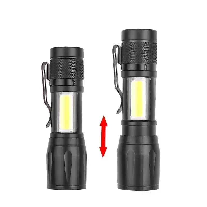 2000LM Ultra Bright P50 LED Flashlight Tactical EDC Emergency Spotlight Telescopic ZoomHandheld Torch  w/ 14500/18650 Battery