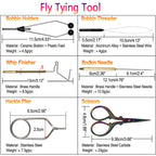 Bimoo 360° Rotation C-Clamp Fly Tying Vise Hardened Steel Jaws Jig Lure Making Tool Bobbin Holder Threader Fly Tying Tool 200D