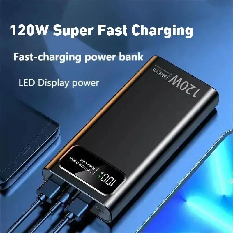 VIVO 120W Power Bank Super Fast Charging 200000mAh Large Capacity Portable External Battery For Mobile Power Bank For IPhone