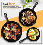 10" Pre-Seasoned Cast Iron Skillet With Pouring Lip For Cooking Bake Cake Barbecue Non-Stick Pan Heavy Duty Frying Pan Oven Safe