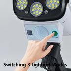 Outdoor Motion Sensor Solar Lights 2000 Lumens 77LED Solar Motion Sensor LED Light Outdoor Camera Wireless Security Floodlights