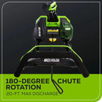 "60v 20-inch cordless snow blower with 5.0ah battery and charger"