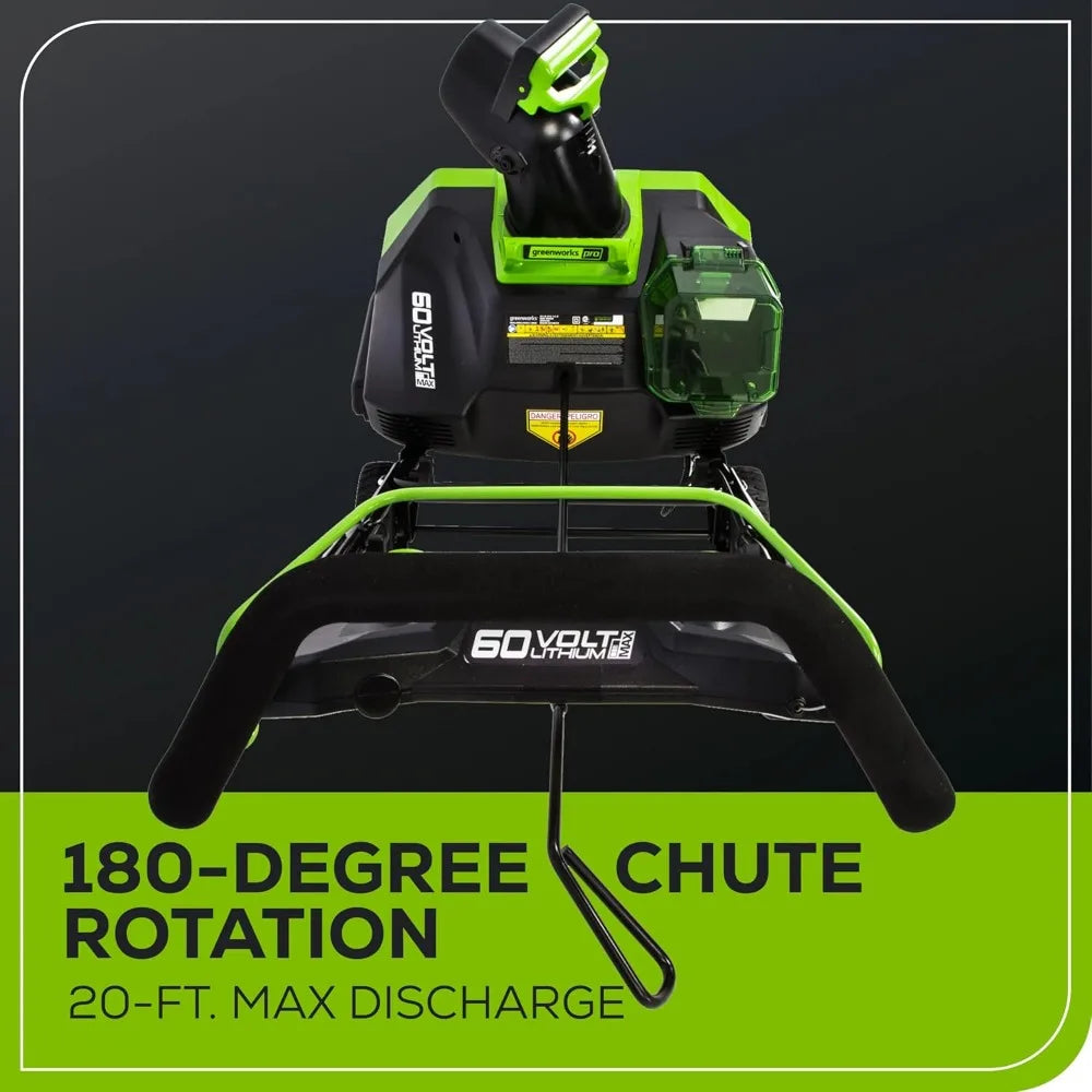 "60v 20-inch cordless snow blower with 5.0ah battery and charger"