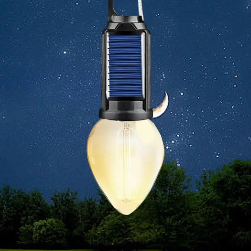 Camp Tent Light Waterproof Solar Rechargeable Waterproof Camp Light Vintage Decoration Lightweight Tent Lamp With Mounting Hook