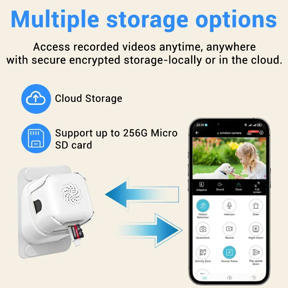 5MP 2K Window Camera 5GHz WiFi Indoor Cameras For Home Security Color Night Vision Motion Detection 24/7 Recording Quick Install