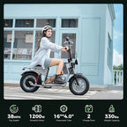 2025 Electric Scooter Adults, 21/38 MPH Top Speed & 28/43 Miles Range, 14/16'' Fat Tire Scooter for Adult with Turn Signals