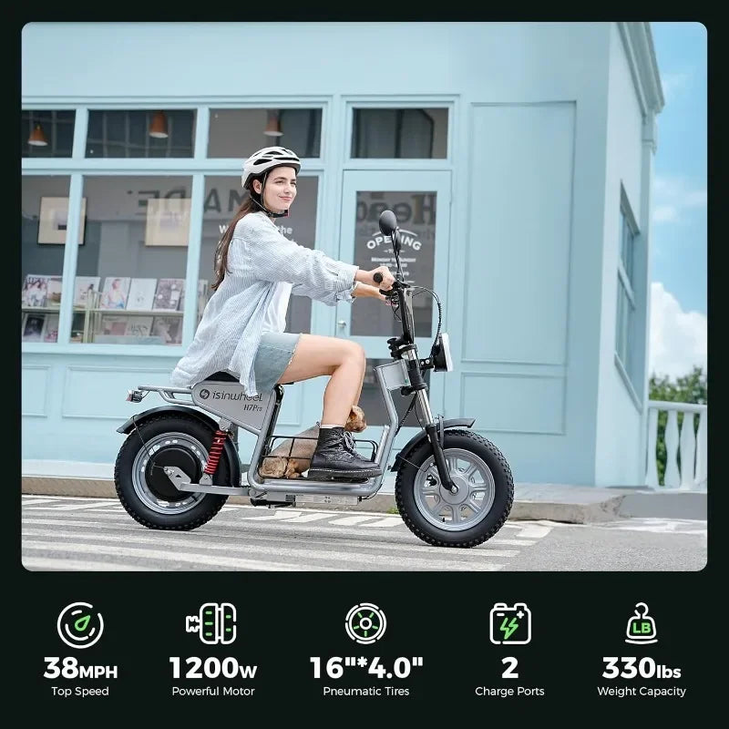 2025 Electric Scooter Adults, 21/38 MPH Top Speed & 28/43 Miles Range, 14/16'' Fat Tire Scooter for Adult with Turn Signals