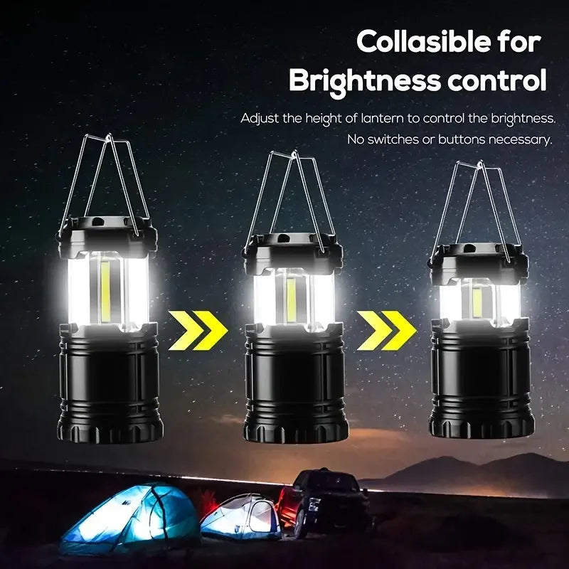 Tent Lamp LED Portable Lantern Telescopic Torch Camping Lamp Outdoor Waterproof Emergency Light Battery Powered