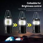 Tent Lamp LED Portable Lantern Telescopic Torch Camping Lamp Outdoor Waterproof Emergency Light Battery Powered