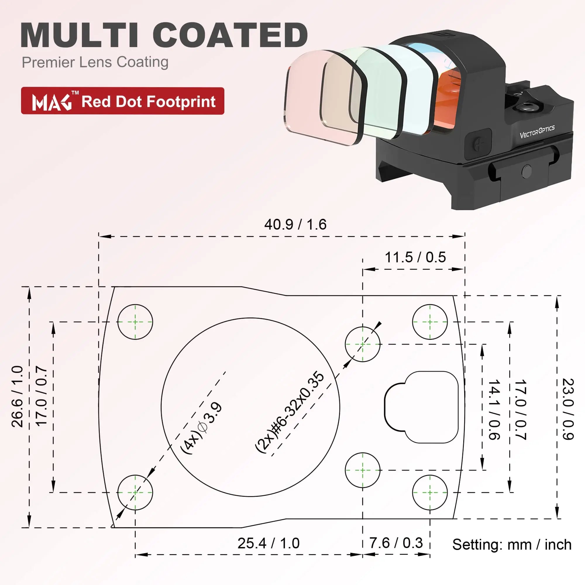 Vector Optics Frenzy-S 1x17x24 Red Dot Sight With RMSc Footprint,Motion Sensor,Lightest Weight For Glock 17 19 Taurus Pistol