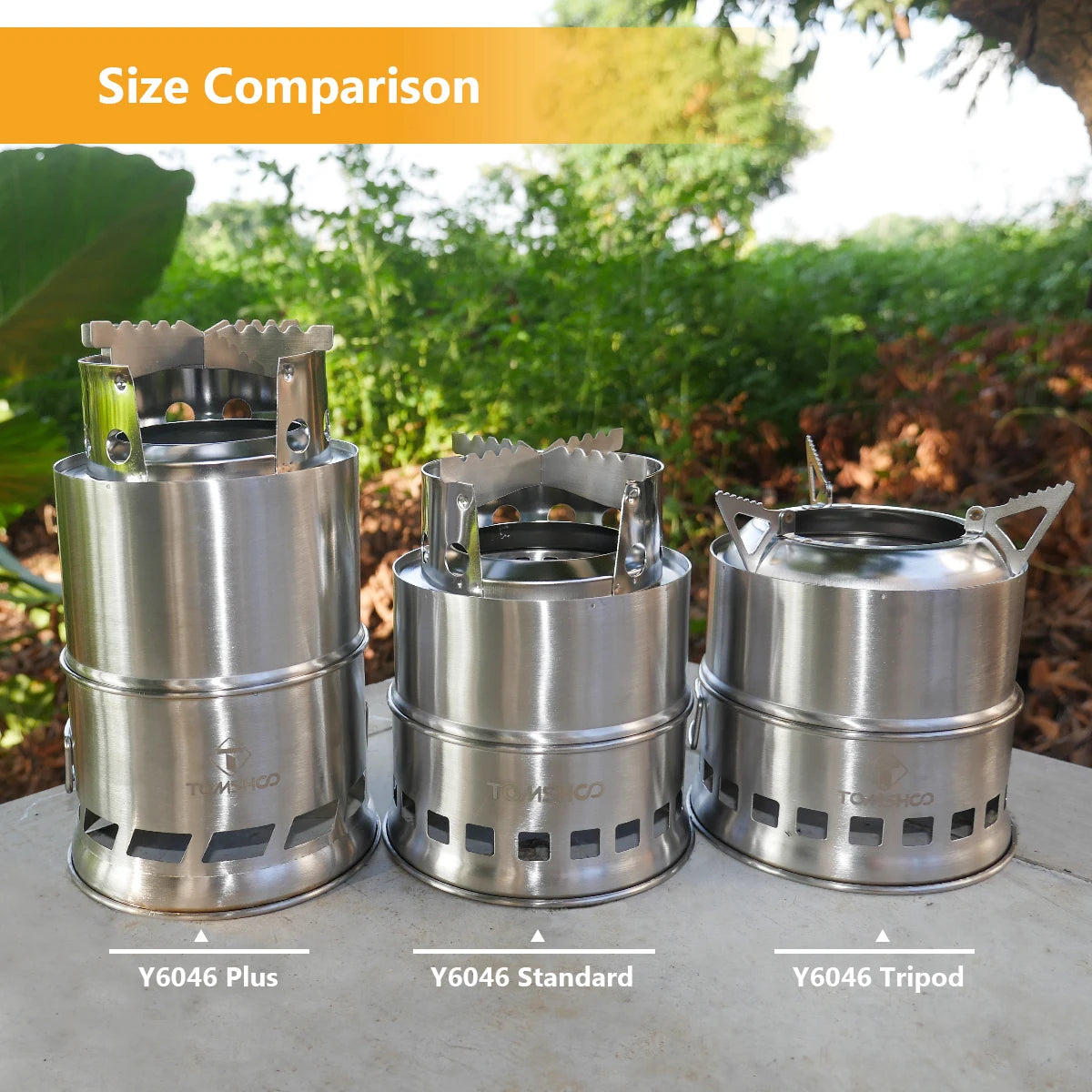 Upgrade Camping Stove & Backpacking Stove with Wood Ash Plate & Foldable Handle , Portable Folding Windproof Wood Burning Stove