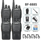 Baofeng 4Pcs BF 888S Walkie Talkie UHF 400 470MHz Long Range Two Way Ham Radios Transceiver for Hunting Hotel