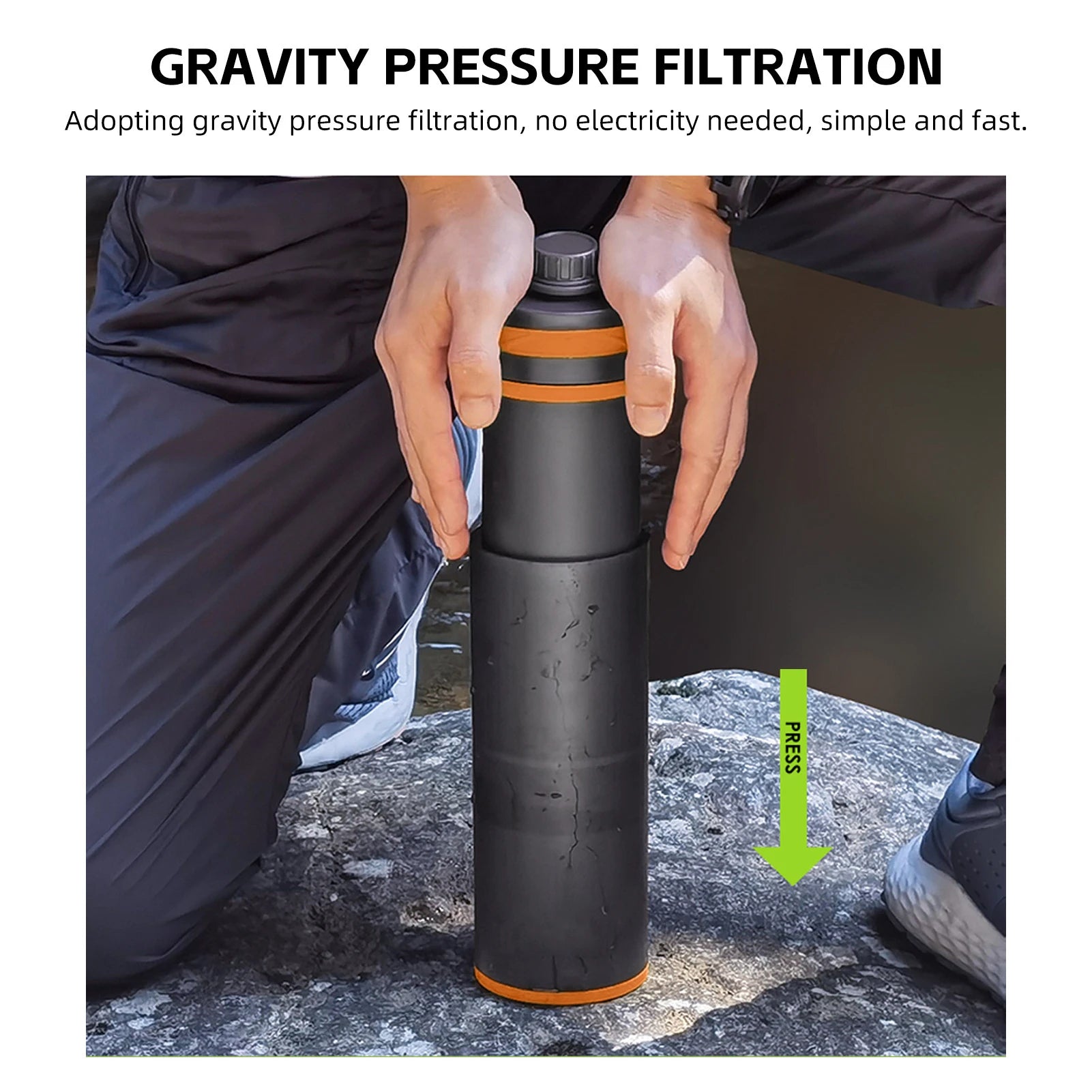 1L Clearly Filtered Water Bottle Ultra-Fine Filter Portable Outdoor Water Purifier for Hiking Camping Travel Water Filter Bottle