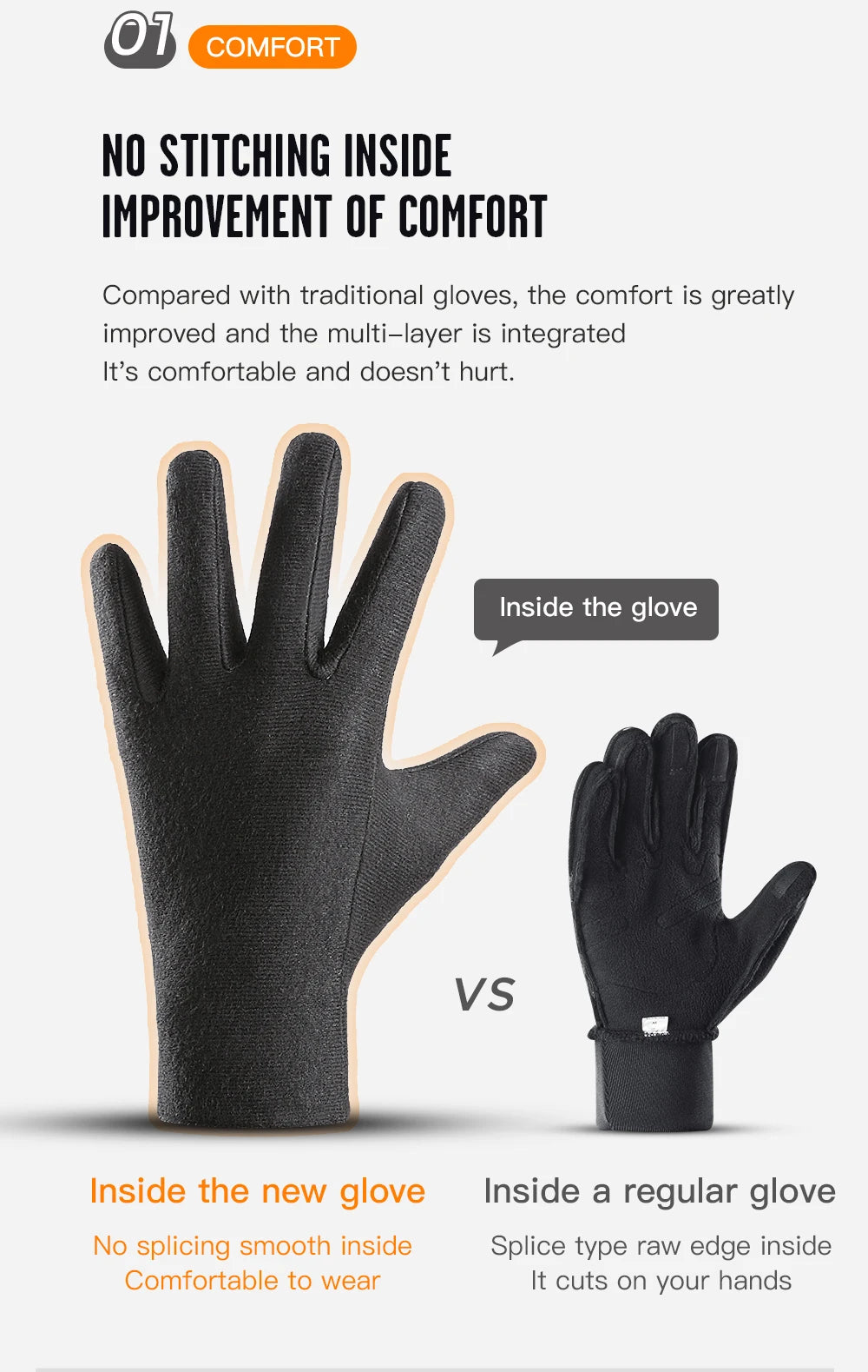 Outdoor Winter Cycling Gloves Touch Screen Motorcycle Gloves  Windproof Sports Riding Ski Gloves Waterproof 3M Running Gloves