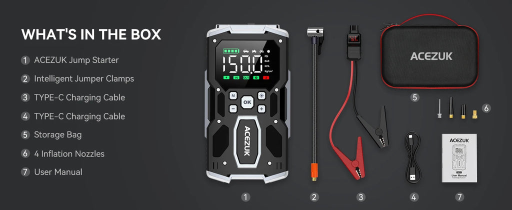 3000A/4000A/5000A Start Power Bank Jump Starter Car Booster External Battery 12V Starting Device for Petrol Diesel Powerbank